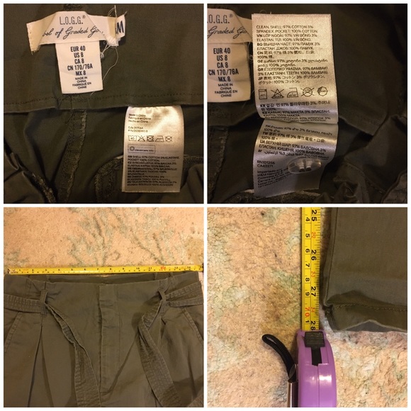 H&M olive Paper Bag Waist Pants Size 8 - Picture 8 of 8